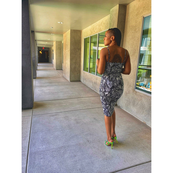 Snake Skin Ruched Dress